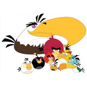 Cialda in ostia per torta con ANGRY BIRDS UCCELLI personalizzata