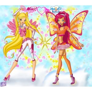 Cialda in ostia per torta con ANGEL S FRIENDS WINX  personalizzata
