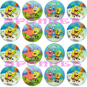 Mini cialde in ostia per cupcakes SPONGEBOB, dischetti, sagome per dolci, cup cake, biscotti