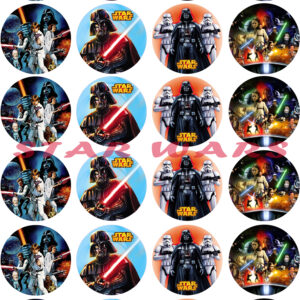 Mini cialde in ostia per cupcakes STAR WARS, dischetti, sagome per dolci, cup cake, biscotti