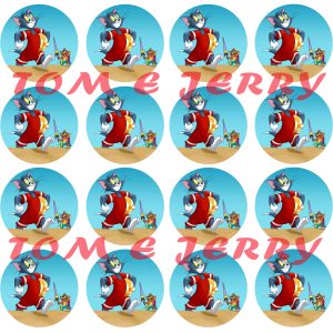 Mini cialde in ostia per cupcakes TOM AND JERRY, dischetti, sagome per dolci, cup cake, biscotti