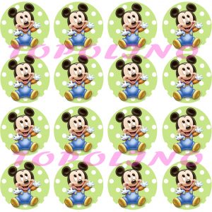 Mini cialde in ostia per cupcakes TOPOLINO MICKEY MOUSE BABY, dischetti, sagome per dolci, cup cake, biscotti