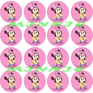 Mini cialde in ostia per cupcakes TOPOLINA MINNIE BABY, dischetti, sagome per dolci, cup cake, biscotti