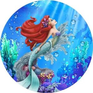 Cialda in ostia per torta SIRENETTA ARIEL DISNEY, personalizzata nome, disco, dolce, torte, cialde, ostie