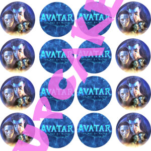 Mini cialde in ostia personalizzate per cupcakes AVATAR, dischetti, sagome per dolci, cup cake, biscotti, muffin, dolcetti , toppers, disco