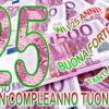 Cialda in ostia per torta rettangolare commestibile senza glutine, 25 ANNI, COMPLEANNO, personalizzata con nome, disco, dolce, torte, cialde, fogli, ostie, cake topper, decorazioni, IN