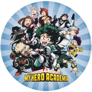Cialda in ostia per torta tonda commestibile senza glutine, MY HERO ACADEMIA, personalizzata con nome, disco, dolce, torte, cialde, fogli, ostie, cake topper, decorazioni, AL