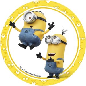 Cialda in ostia per torta tonda commestibile senza glutine, MINIONS, personalizzata con nome, disco, dolce, torte, cialde, fogli, ostie, cake topper, decorazioni, AR