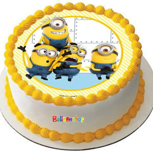 Cialda in ostia per torta tonda commestibile senza glutine, MINIONS, personalizzata con nome, disco, dolce, torte, cialde, fogli, ostie, cake topper, decorazioni, EB