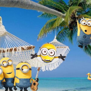 Cialda in ostia per torta rettangolare commestibile senza glutine, MINIONS, personalizzata con nome, disco, dolce, torte, cialde, fogli, ostie, cake topper, decorazioni, CT