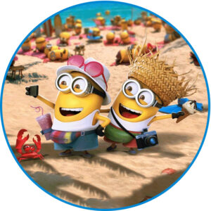 Cialda in ostia per torta tonda commestibile senza glutine, MINIONS, personalizzata con nome, disco, dolce, torte, cialde, fogli, ostie, cake topper, decorazioni, DQ