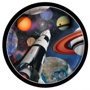 Cialda in ostia per torta tonda commestibile senza glutine, SPAZIO, ASTRONAUTA, PIANETI, personalizzata con nome, disco, dolce, torte, cialde, fogli, ostie, cake topper, decorazioni, AG