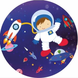 Cialda in ostia per torta tonda commestibile senza glutine, SPAZIO, ASTRONAUTA, PIANETI, personalizzata con nome, disco, dolce, torte, cialde, fogli, ostie, cake topper, decorazioni, AM