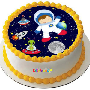 Cialda in ostia per torta tonda commestibile senza glutine, SPAZIO, ASTRONAUTA, PIANETI, personalizzata con nome, disco, dolce, torte, cialde, fogli, ostie, cake topper, decorazioni, BF