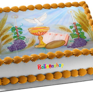 Cialda in ostia per torta rettangolare commestibile senza glutine PRIMA COMUNIONE, personalizzata con nome, disco, dolce, torte, cialde, ostie, cake topper, decorazioni, EA