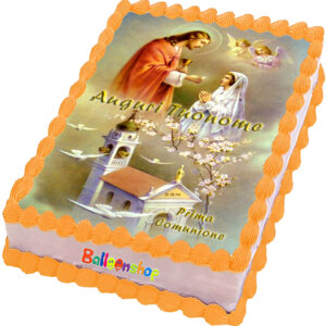 Cialda in ostia per torta rettangolare commestibile senza glutine PRIMA COMUNIONE, personalizzata con nome, disco, dolce, torte, cialde, ostie, cake topper, decorazioni, CB