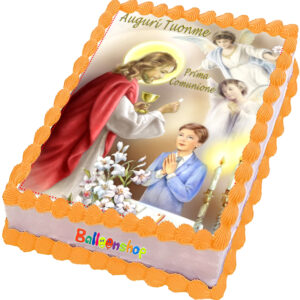 Cialda in ostia per torta rettangolare commestibile senza glutine PRIMA COMUNIONE, personalizzata con nome, disco, dolce, torte, cialde, ostie, cake topper, decorazioni, CC