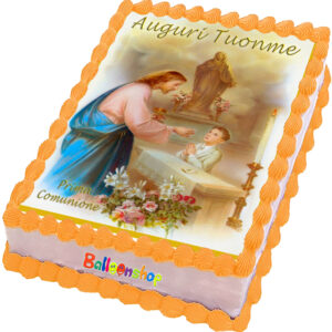 Cialda in ostia per torta rettangolare commestibile senza glutine PRIMA COMUNIONE, personalizzata con nome, disco, dolce, torte, cialde, ostie, cake topper, decorazioni, CE