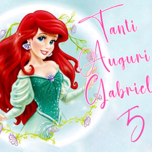 Cialda in ostia per torta rettangolare PRINCIPESSA ARIEL DISNEY, personalizzata nome, disco, dolce, torte, cialde, ostie AC